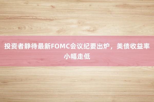 投资者静待最新FOMC会议纪要出炉，美债收益率小幅走低