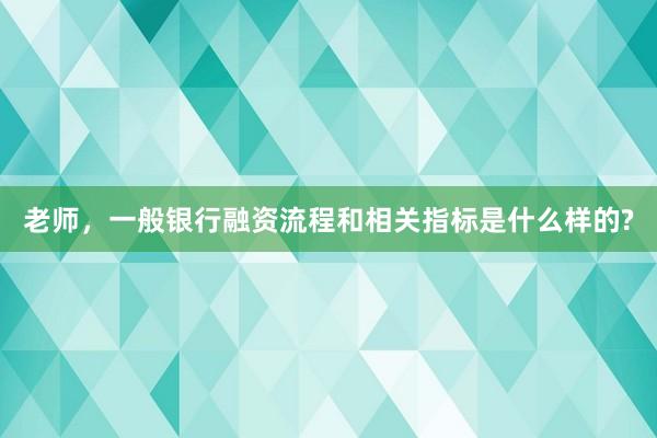 老师，一般银行融资流程和相关指标是什么样的?