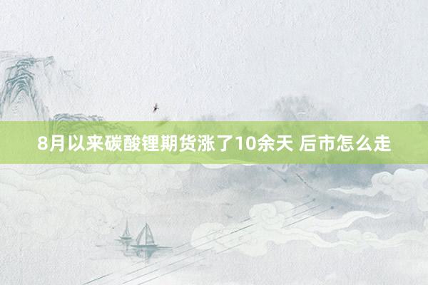 8月以来碳酸锂期货涨了10余天 后市怎么走