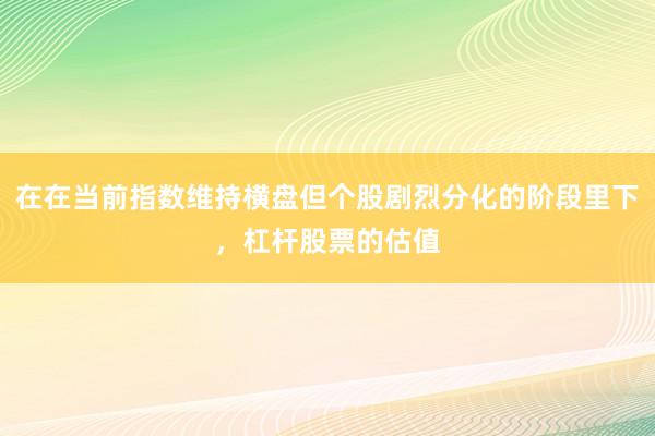 在在当前指数维持横盘但个股剧烈分化的阶段里下，杠杆股票的估值