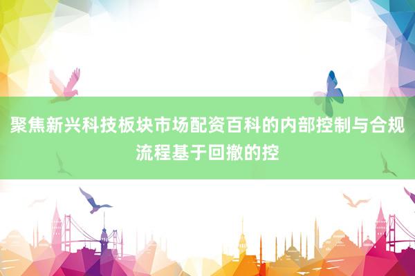 聚焦新兴科技板块市场配资百科的内部控制与合规流程基于回撤的控
