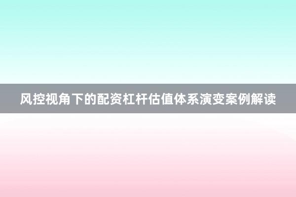 风控视角下的配资杠杆估值体系演变案例解读
