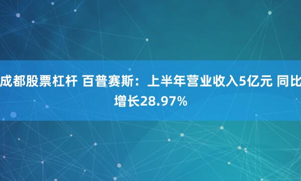 成都股票杠杆 百普赛斯：上半年营业收入5亿元 同比增长28.97%