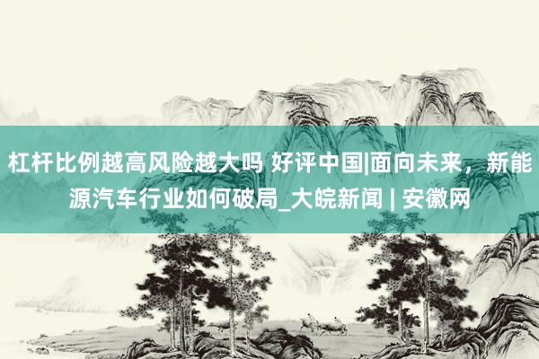 杠杆比例越高风险越大吗 好评中国|面向未来,新能源汽车行业如何破局_大皖新闻 | 安徽网