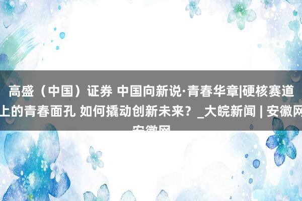 高盛（中国）证券 中国向新说·青春华章|硬核赛道上的青春面孔 如何撬动创新未来？_大皖新闻 | 安徽网