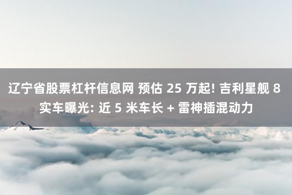 辽宁省股票杠杆信息网 预估 25 万起! 吉利星舰 8 实车曝光: 近 5 米车长 + 雷神插混动力